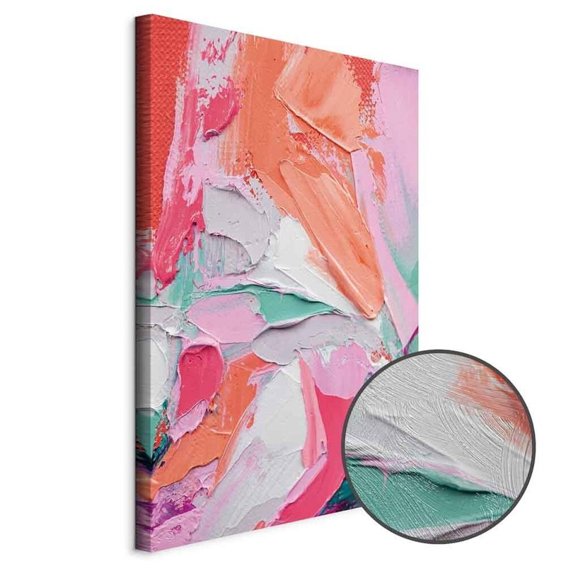 Produktvy av Energetic colors - abstract. En rund detaljförstoring visar den strukturerade gelytan.