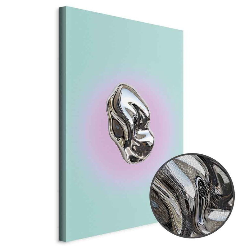 Produktvy av Metallic form - abstract. En rund detaljförstoring visar den strukturerade gelytan.