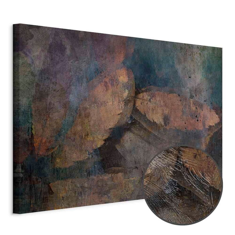 Produktvy av Copper leaves wide. En rund detaljförstoring visar den strukturerade gelytan.