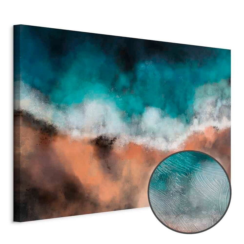 Produktvy av Waves in the sand wide. En rund detaljförstoring visar den strukturerade gelytan.
