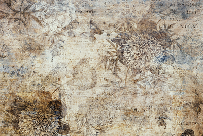 Vooraanzicht van Hidden beauty wide. De volledige gedrukte compositie is te zien zonder het schuine productaanzicht of de detailopname van het geloppervlak.