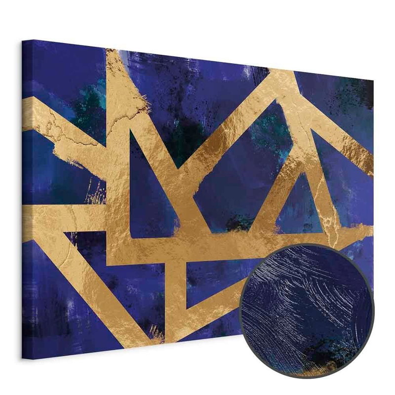 Produktvy av Golden geometry wide. En rund detaljförstoring visar den strukturerade gelytan.