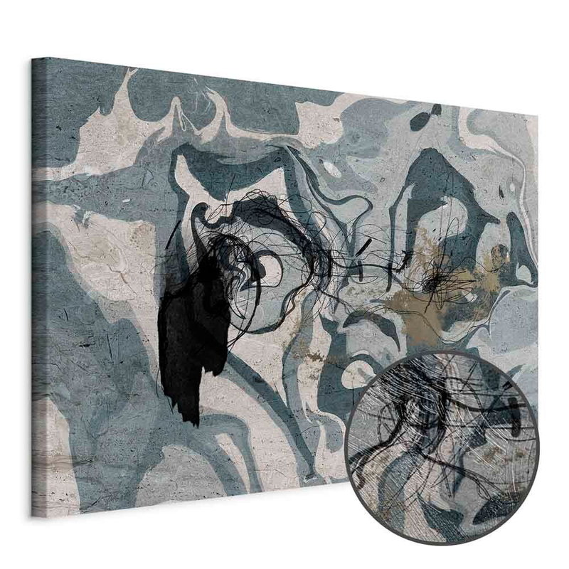 Produktvy av Marbled reflection wide. En rund detaljförstoring visar den strukturerade gelytan.