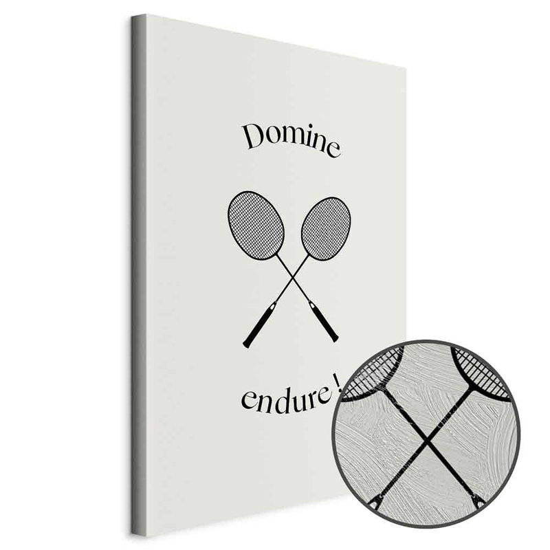 Produktvy av Black badminton rackets. En rund detaljförstoring visar den strukturerade gelytan.