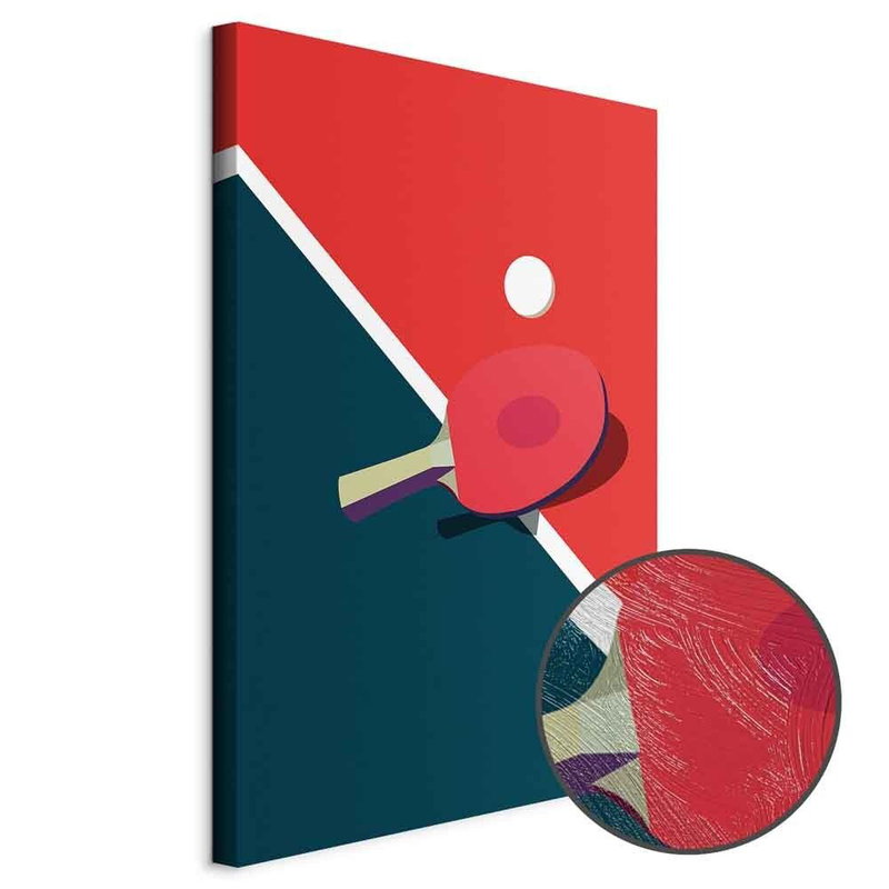 Produktvy av Table tennis - racket and. En rund detaljförstoring visar den strukturerade gelytan.