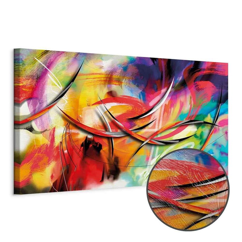 Produktvy av Dance of the rainbow. En rund detaljförstoring visar den strukturerade gelytan.