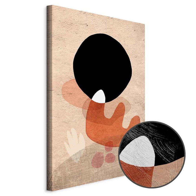 Produktvy av Black stone. En rund detaljförstoring visar den strukturerade gelytan.
