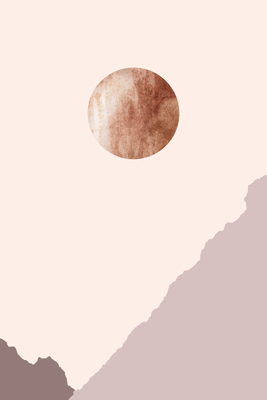 Vooraanzicht van Mountain planet. De volledige gedrukte compositie is te zien zonder het schuine productaanzicht of de detailopname van het geloppervlak.