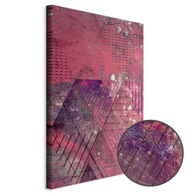Produktvy av Crimson abstraction. En rund detaljförstoring visar den strukturerade gelytan.