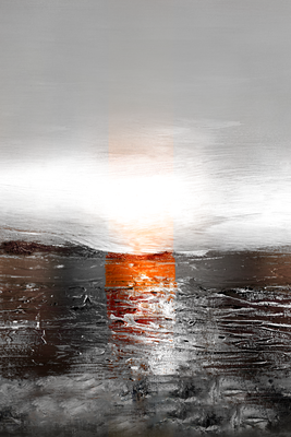 Vooraanzicht van Reflection of colors -. De volledige gedrukte compositie is te zien zonder het schuine productaanzicht of de detailopname van het geloppervlak.