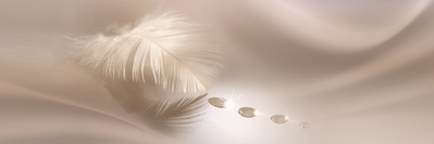 Vooraanzicht van Delicate feather. De volledige gedrukte compositie is te zien zonder het schuine productaanzicht of de detailopname van het geloppervlak.