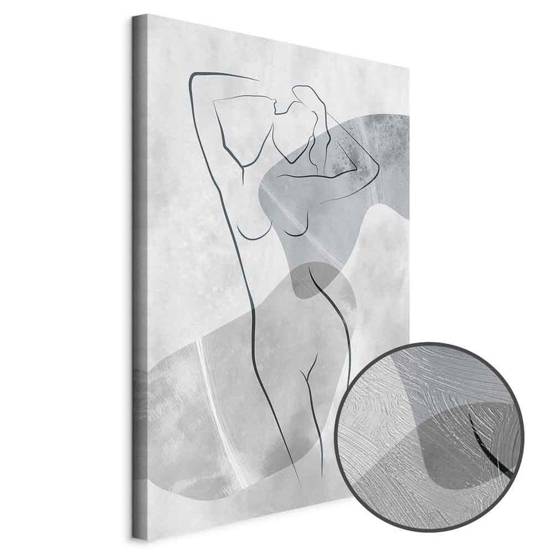 Produktvy av Resting muse. En rund detaljförstoring visar den strukturerade gelytan.