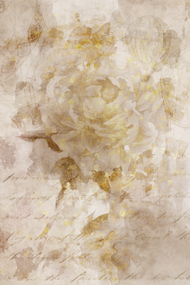 Vooraanzicht van Painted dreams. De volledige gedrukte compositie is te zien zonder het schuine productaanzicht of de detailopname van het geloppervlak.