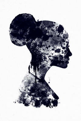 Vooraanzicht van Abstract profile. De volledige gedrukte compositie is te zien zonder het schuine productaanzicht of de detailopname van het geloppervlak.