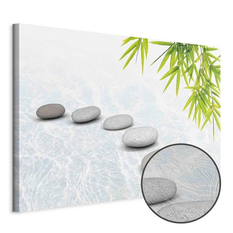 Produktvy av Stone peace wide. En rund detaljförstoring visar den strukturerade gelytan.