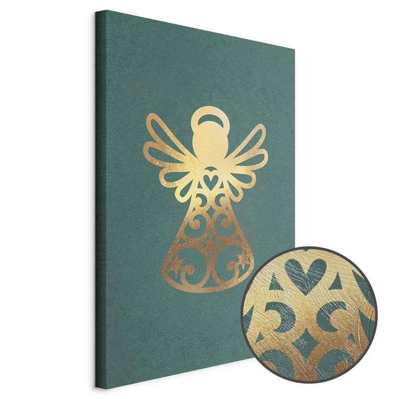 Produktvy av Angelic christmas. En rund detaljförstoring visar den strukturerade gelytan.
