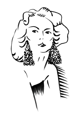 Vooraanzicht van Romantic blonde. De volledige gedrukte compositie is te zien zonder het schuine productaanzicht of de detailopname van het geloppervlak.