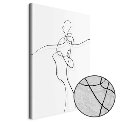 Schuin productaanzicht van My soul. Het motief loopt door over de randen van het canvas. Een ronde detailopname toont het reliëf van het geloppervlak.