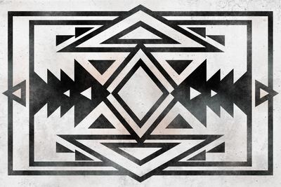 Vooraanzicht van Ethnic pattern wide. De volledige gedrukte compositie is te zien zonder het schuine productaanzicht of de detailopname van het geloppervlak.