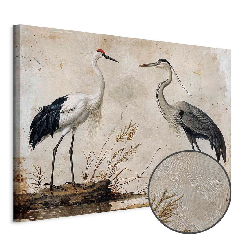 Produktvy av Birds from an old engraving. En rund detaljförstoring visar den strukturerade gelytan.