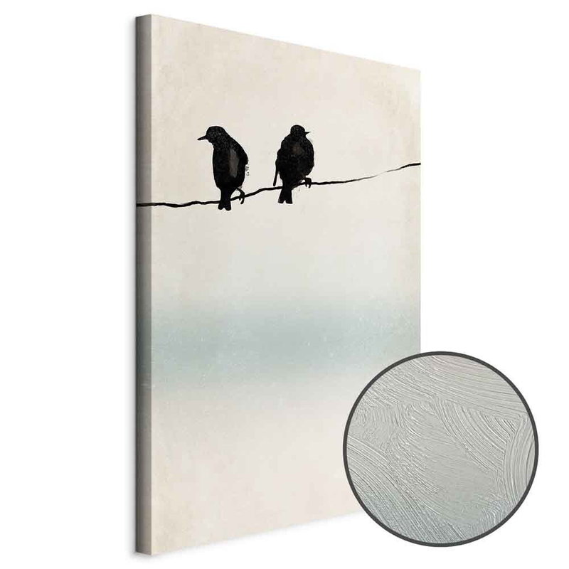Produktvy av Frozen sparrows. En rund detaljförstoring visar den strukturerade gelytan.
