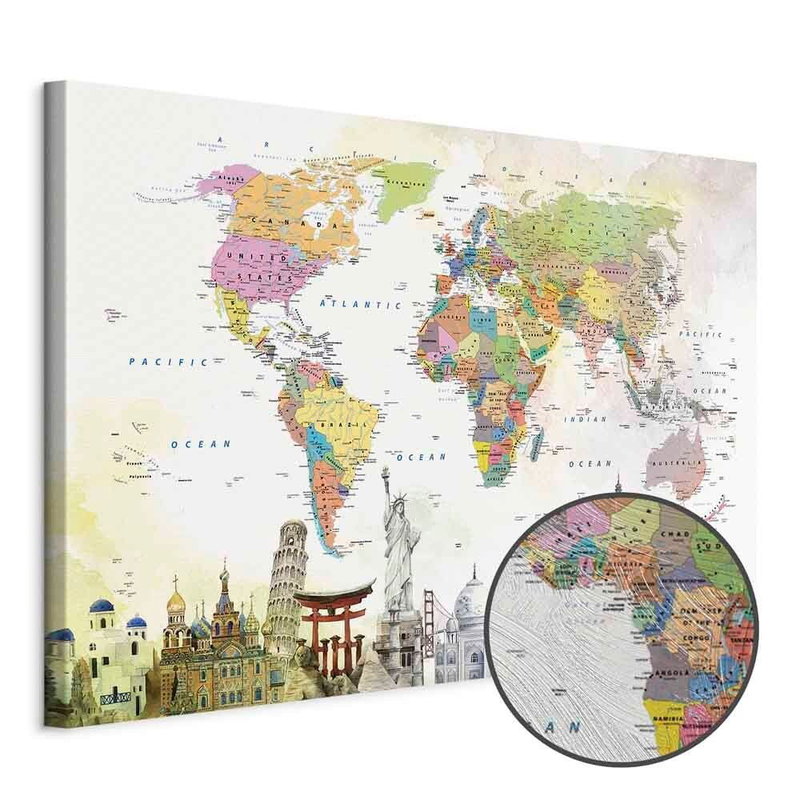 Produktvy av Wonders of the world wide. En rund detaljförstoring visar den strukturerade gelytan.