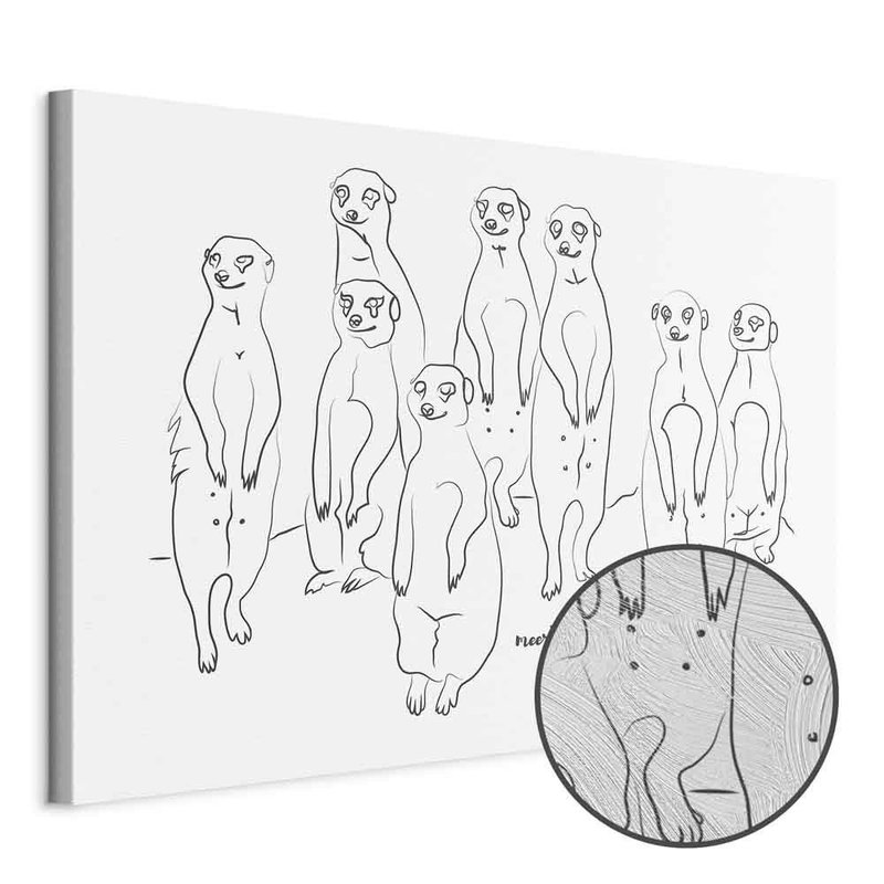 Produktvy av Animal patrol - meerkats on. En rund detaljförstoring visar den strukturerade gelytan.