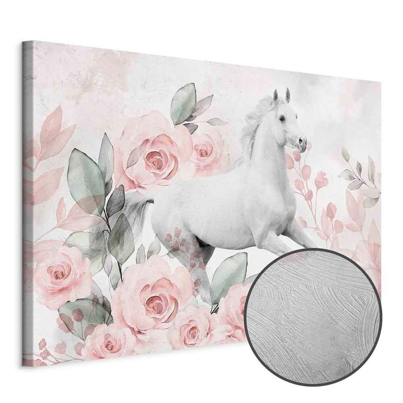 Produktvy av Gallop among the roses wide. En rund detaljförstoring visar den strukturerade gelytan.