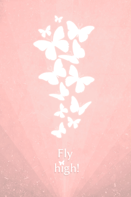 Vooraanzicht van Fly high. De volledige gedrukte compositie is te zien zonder het schuine productaanzicht of de detailopname van het geloppervlak.