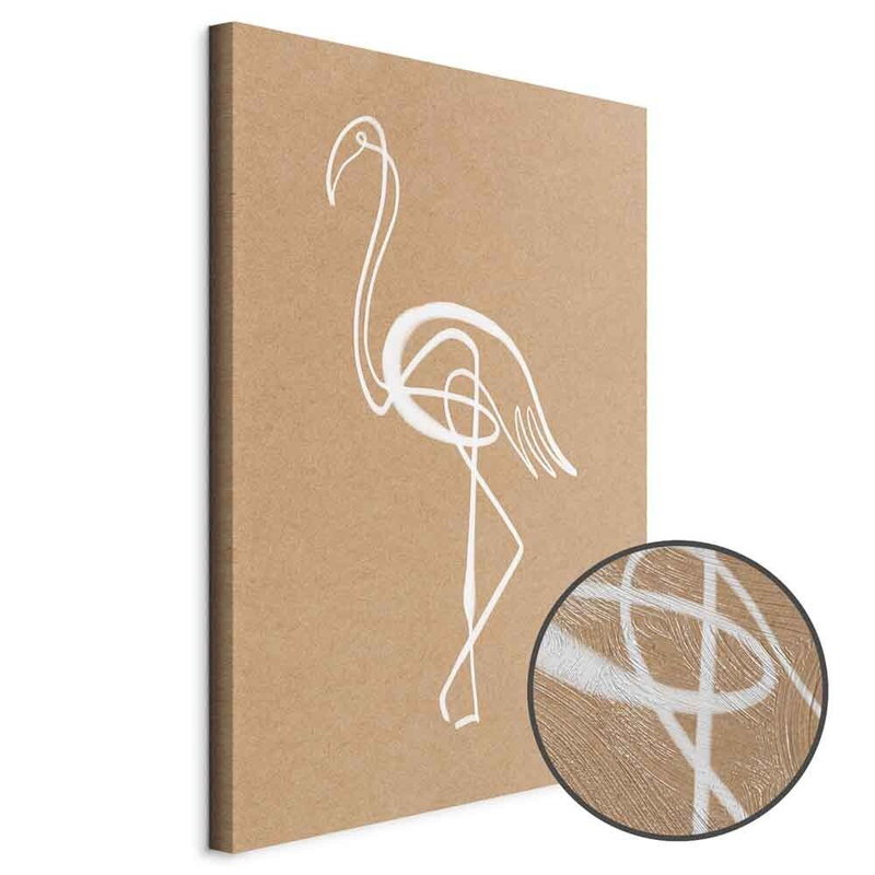 Produktvy av White flamingo. En rund detaljförstoring visar den strukturerade gelytan.