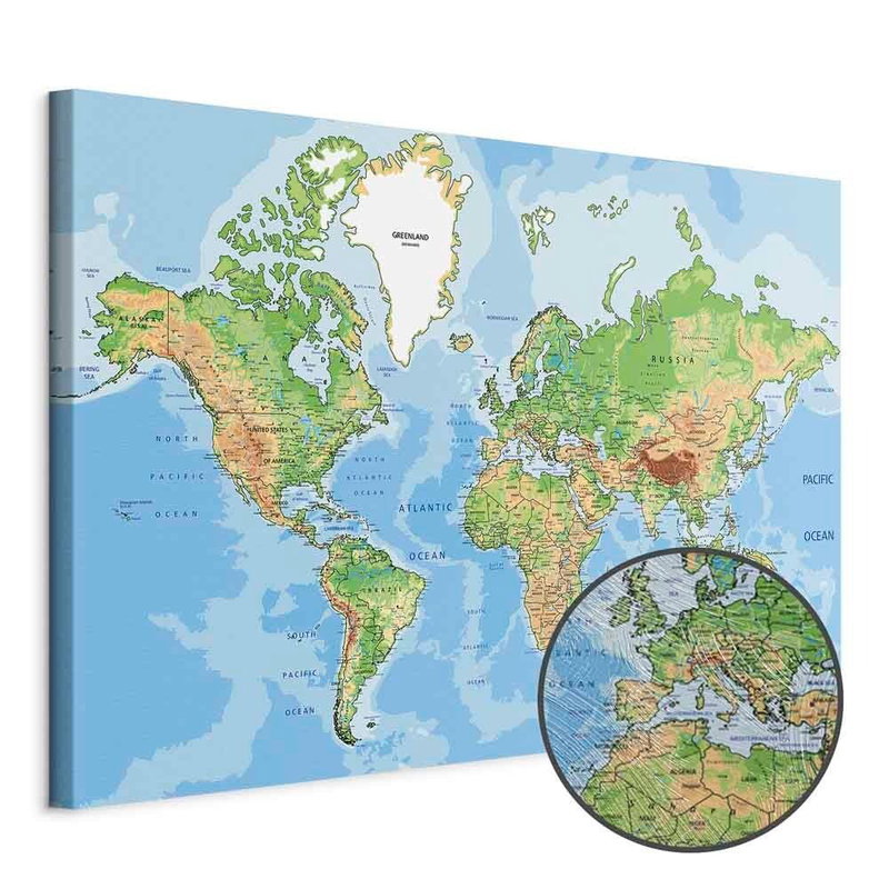 Produktvy av Explore the world. En rund detaljförstoring visar den strukturerade gelytan.