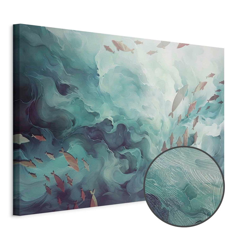 Produktvy av Fish in the ocean. En rund detaljförstoring visar den strukturerade gelytan.