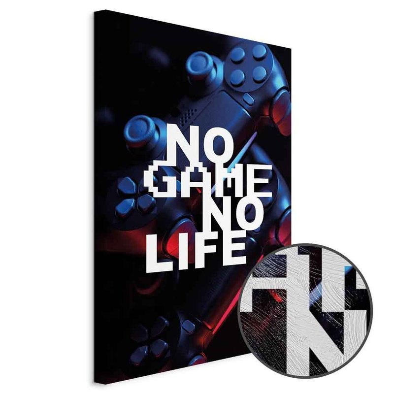 Produktvy av No game no life. En rund detaljförstoring visar den strukturerade gelytan.