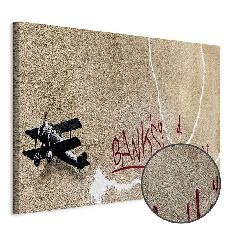 Produktvy av Banksy& s plane - red. En rund detaljförstoring visar den strukturerade gelytan.
