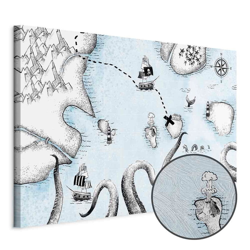 Produktvy av Treasure map wide. En rund detaljförstoring visar den strukturerade gelytan.