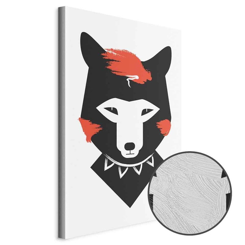 Produktvy av Polite fox. En rund detaljförstoring visar den strukturerade gelytan.