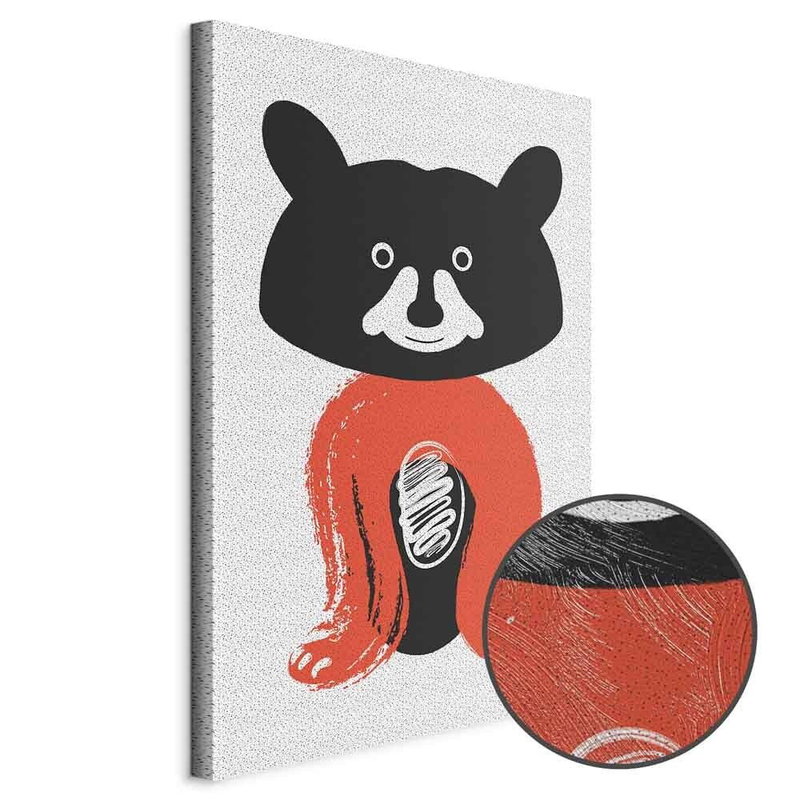Produktvy av Nice mr raccoon. En rund detaljförstoring visar den strukturerade gelytan.