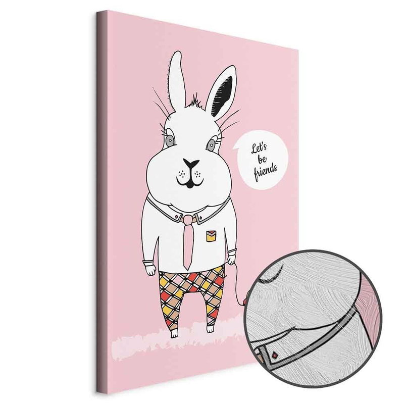 Produktvy av Rabbit& s friend. En rund detaljförstoring visar den strukturerade gelytan.