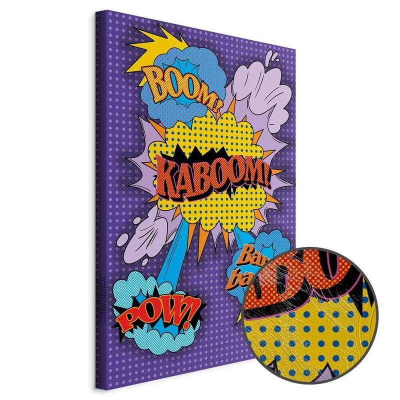 Produktvy av Kaboom. En rund detaljförstoring visar den strukturerade gelytan.