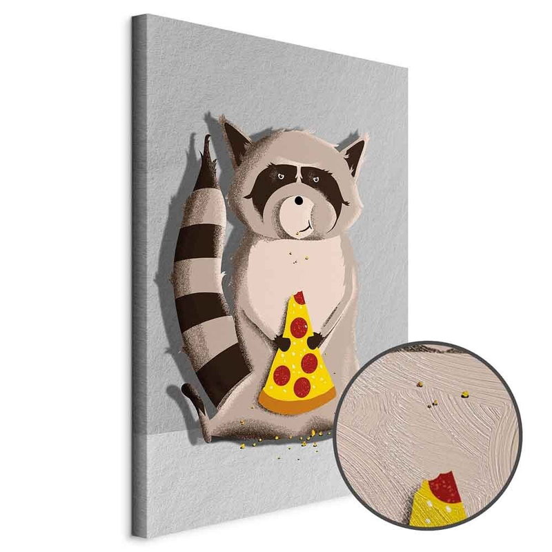 Produktvy av Gourmand raccoon. En rund detaljförstoring visar den strukturerade gelytan.
