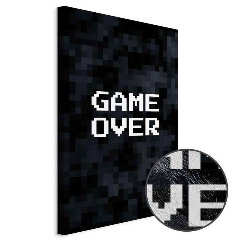 Produktvy av Pixel game over. En rund detaljförstoring visar den strukturerade gelytan.