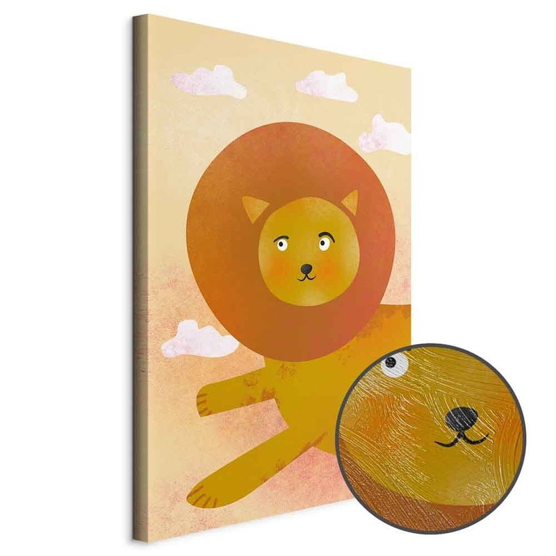 Produktvy av Lion& s fun. En rund detaljförstoring visar den strukturerade gelytan.