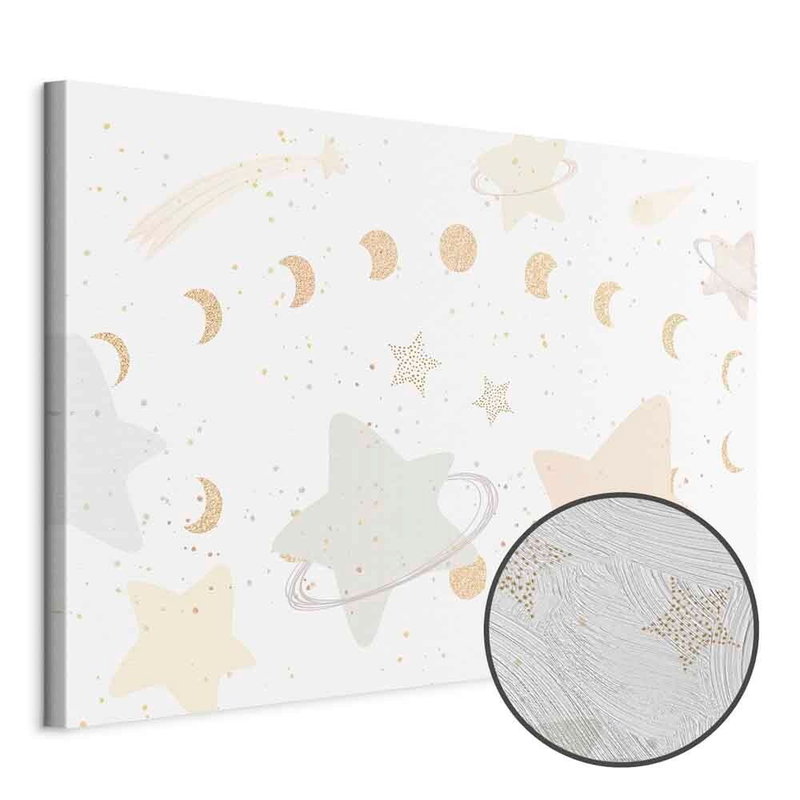 Produktvy av Fairy-tale galaxy - phases. En rund detaljförstoring visar den strukturerade gelytan.