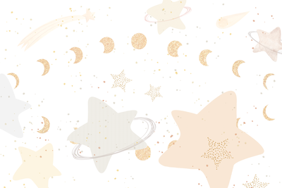 Vooraanzicht van Fairy-tale galaxy - phases. De volledige gedrukte compositie is te zien zonder het schuine productaanzicht of de detailopname van het geloppervlak.
