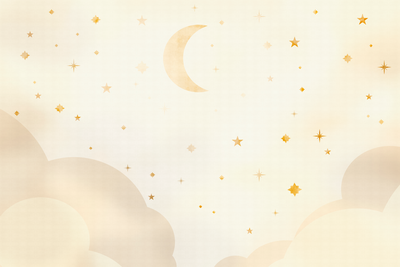 Vooraanzicht van Bright night - moon. De volledige gedrukte compositie is te zien zonder het schuine productaanzicht of de detailopname van het geloppervlak.