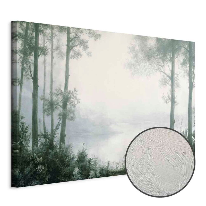 Produktvy av Retro landscape grove trees. En rund detaljförstoring visar den strukturerade gelytan.