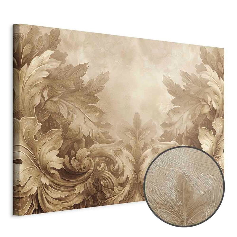 Produktvy av Carved baroque ornaments. En rund detaljförstoring visar den strukturerade gelytan.