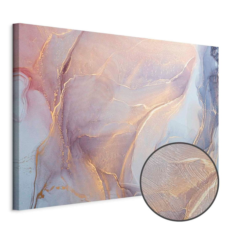 Produktvy av Pink and blue marble -. En rund detaljförstoring visar den strukturerade gelytan.