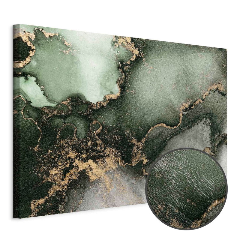 Produktvy av Green watercolour -. En rund detaljförstoring visar den strukturerade gelytan.