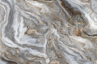 Vooraanzicht van Stone abstractions marble. De volledige gedrukte compositie is te zien zonder het schuine productaanzicht of de detailopname van het geloppervlak.